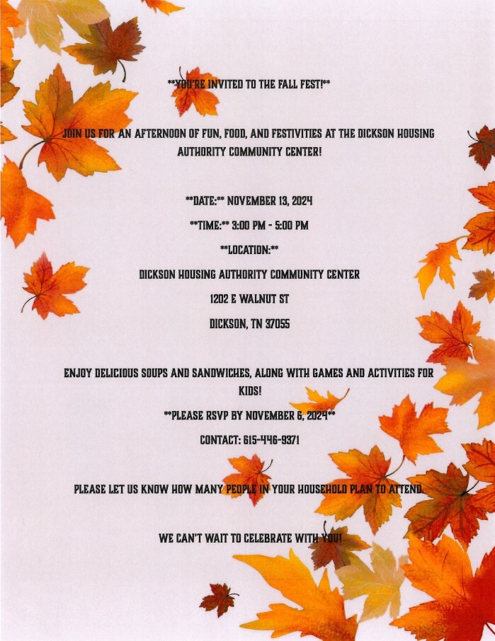 Fall Fest Flyer. All information from this flyer is listed above.